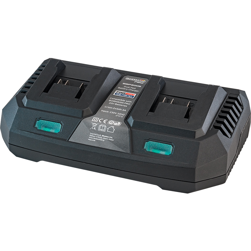 BORMANN Pro BBP2005 Φορτιστής Διπλής Μπαταρίας 20V Li-Ion-2X4Ah-3A-Pro BBP2005